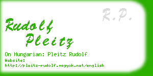rudolf pleitz business card